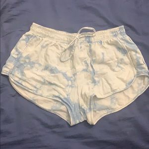 Blue tie dye shorts